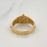 Anillo Corona 3.8gr / T6 1/4 / Dos Oros Amarillo Blanco 18K %