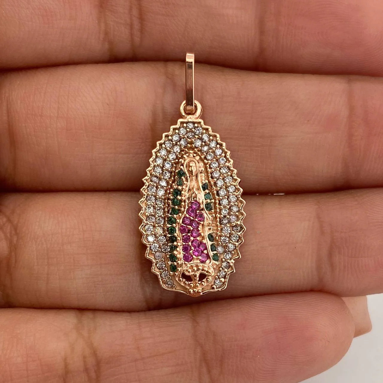 Dije Virgen De Guadalupe 3.25gr / 1 1/4 in / Oro Rosa 18K &