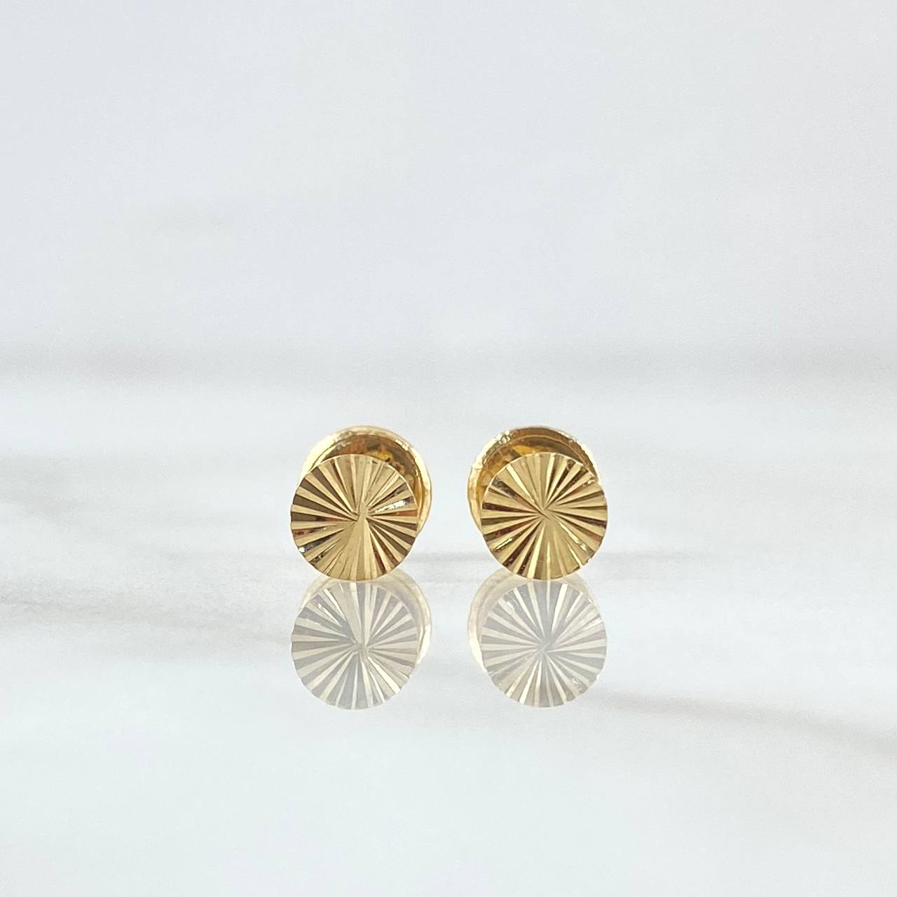 Stud Earrings 0.65gr / Diamond Cut 18K Yellow Gold