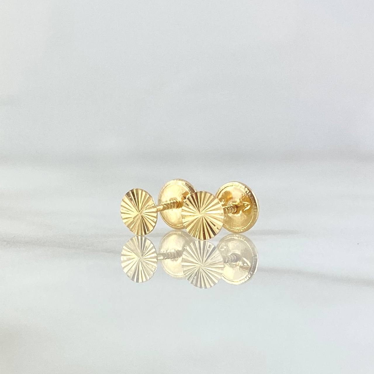 Topos Circulo Plano 0.65gr / 6.2mm Diamantados Oro Amarillo 18K ©