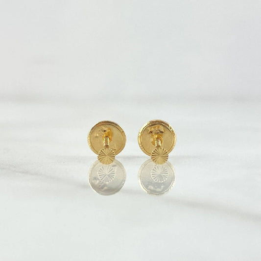 Stud Earrings Circle 0.35gr / 0.08in Flat Circle 18K Gold