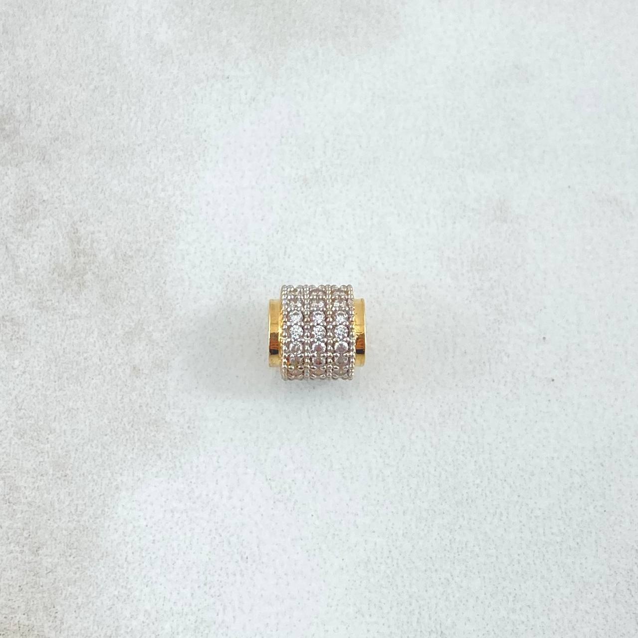 Herraje Tres Carriles 1.35gr / 7mm Circones Blancos Oro Amarillo 18K