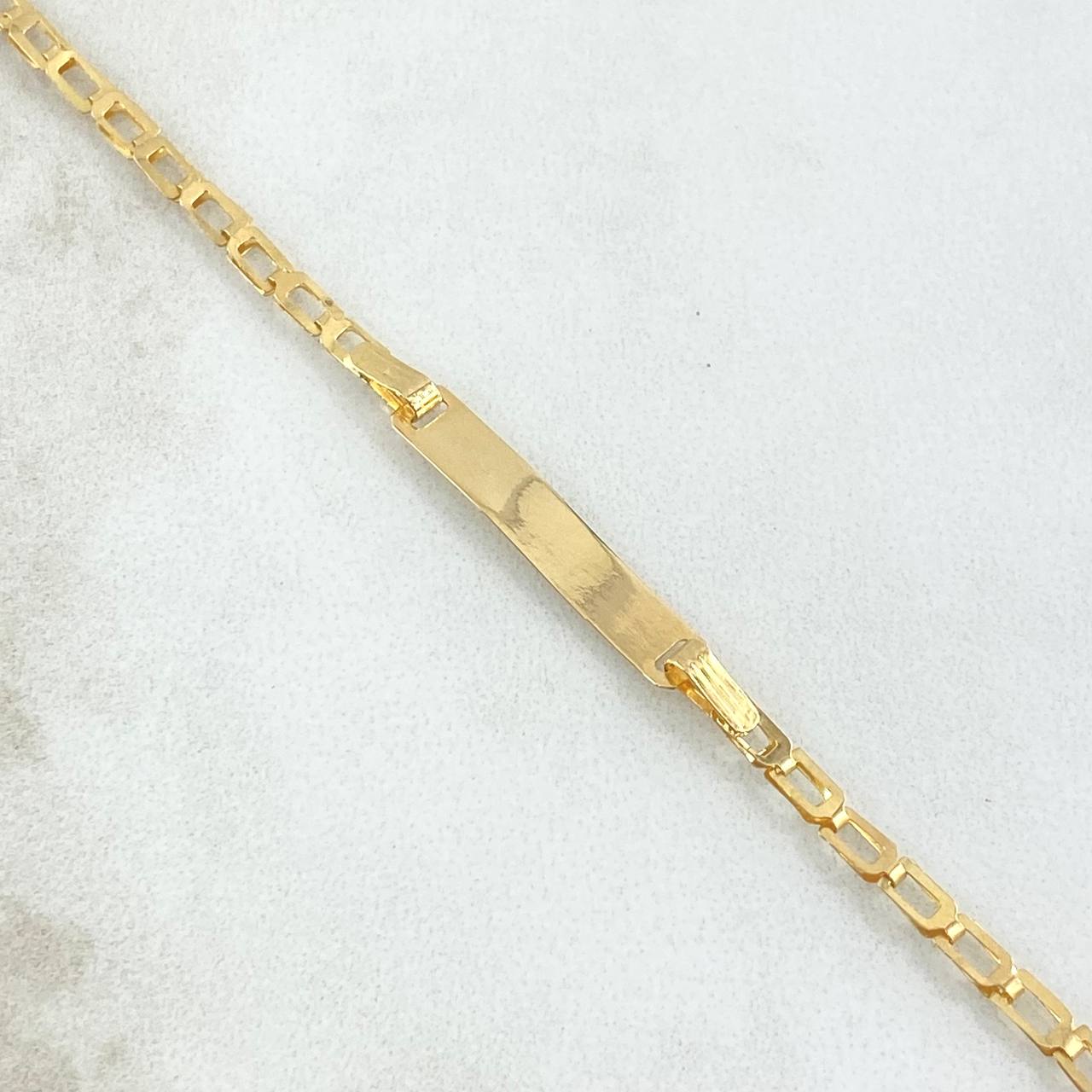 Bracelet Baby Drawer Rectangular Plate Gradual 1.35gr / 12cm-14cm / 2.4mm Smooth 18K Yellow Gold ©