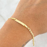 Bracelet Baby Drawer Rectangular Plate Gradual 1.35gr / 12cm-14cm / 2.4mm Smooth 18K Yellow Gold ©