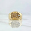 Anillo  Corona Sello RX  3.1gr / T8 3/4 / Circon Blanco Oro Amarillo 18K *