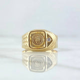 Anillo Sello Corona 2.9gr / T9 1/2 / Oro Amarillo 18K *
