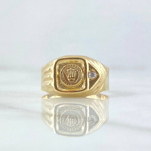 Anillo Sello Corona  3.2gr / T10 / Oro Amarillo 18K *