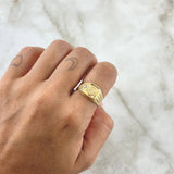 Anillo Sello Corona 2.95gr / T8 1/2 / Oro Amarillo 18K ©