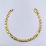 Pulso Cubano Infinito 7.1gr / 18.6cm / 4.8mm Diamantada Oro Amarillo +2 18K &