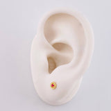 Topos Tupido Rojo 0.6 g / in / 8.4 mm Oro Amarillo 18K