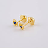 Topos Tupido Azul 0.5 g / in / 4.4 mm Oro Amarillo 18K
