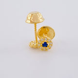 Topos Tupido Azul 0.5 g / in / 4.4 mm Oro Amarillo 18K