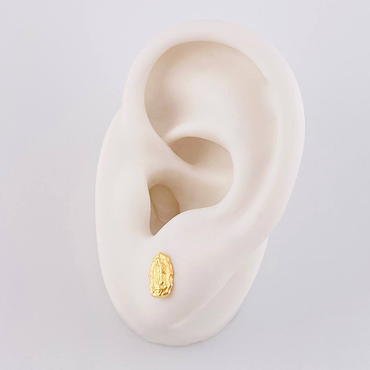 Stud Earrings Virgen De Guadalupe 0.65 g / in / 8.4 mm Yellow Gold 18K