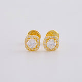 Topos Halo Cuadrado Semicurvo 0.9 g / in / 5.75 mm Oro Amarillo 18K