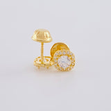 Topos Halo Cuadrado Semicurvo 0.9 g / in / 5.75 mm Oro Amarillo 18K