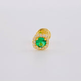 Topo Solitario Halo Cuadrado Semicurvo 0.45 g / in / 5.75 mm Oro Amarillo 18K