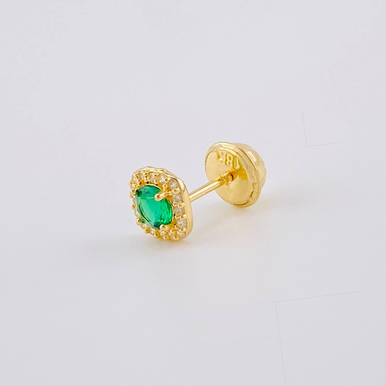 Topo Solitario Halo Cuadrado Semicurvo 0.45 g / in / 5.75 mm Oro Amarillo 18K