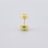 Topo Solitario Halo Cuadrado Semicurvo 0.45 g / in / 5.75 mm Oro Amarillo 18K