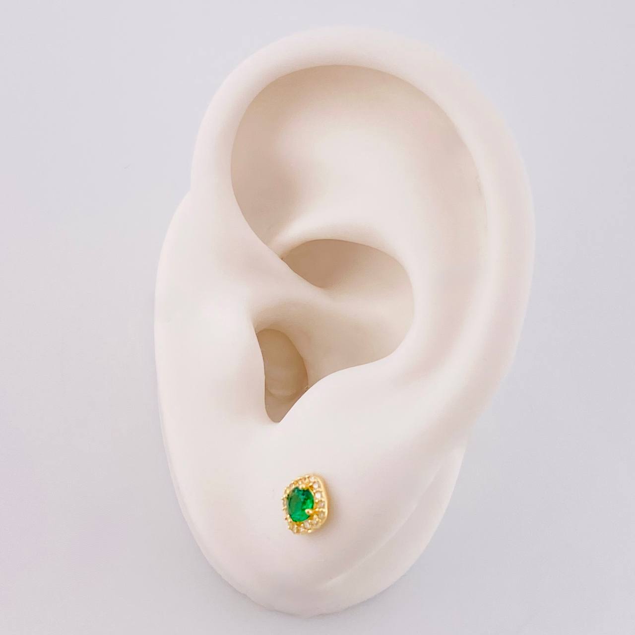 Topo Solitario Halo Cuadrado Semicurvo 0.45 g / in / 5.75 mm Oro Amarillo 18K