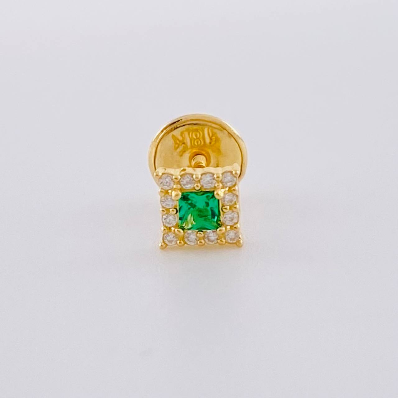 Topo Solitario Halo Cuadrado 0.3 g / in / 4.4 mm Oro Amarillo 18K