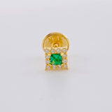 Topo Solitario Halo Cuadrado 0.3 g / in / 4.4 mm Oro Amarillo 18K