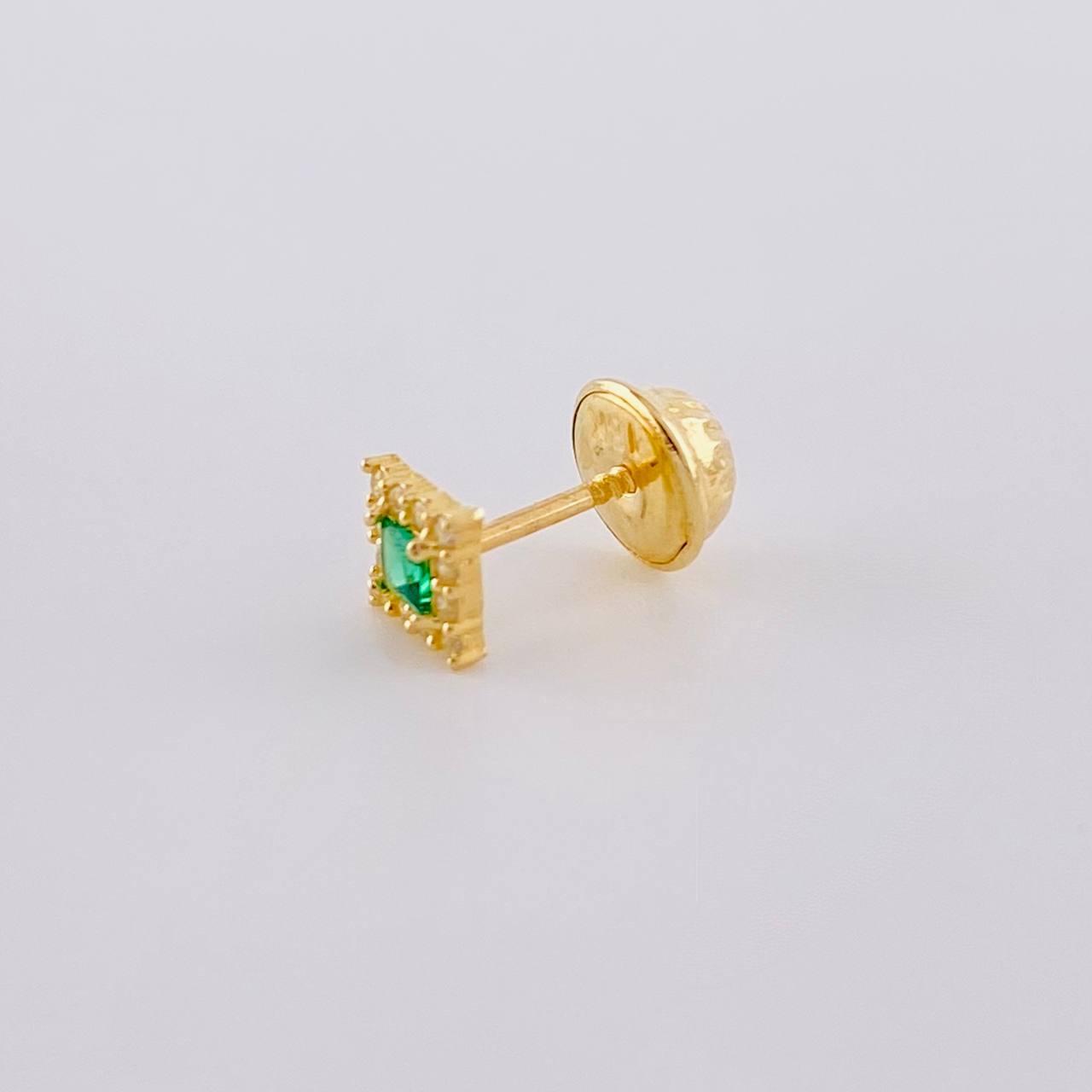 Topo Solitario Halo Cuadrado 0.3 g / in / 4.4 mm Oro Amarillo 18K