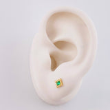 Topo Solitario Halo Cuadrado 0.3 g / in / 4.4 mm Oro Amarillo 18K