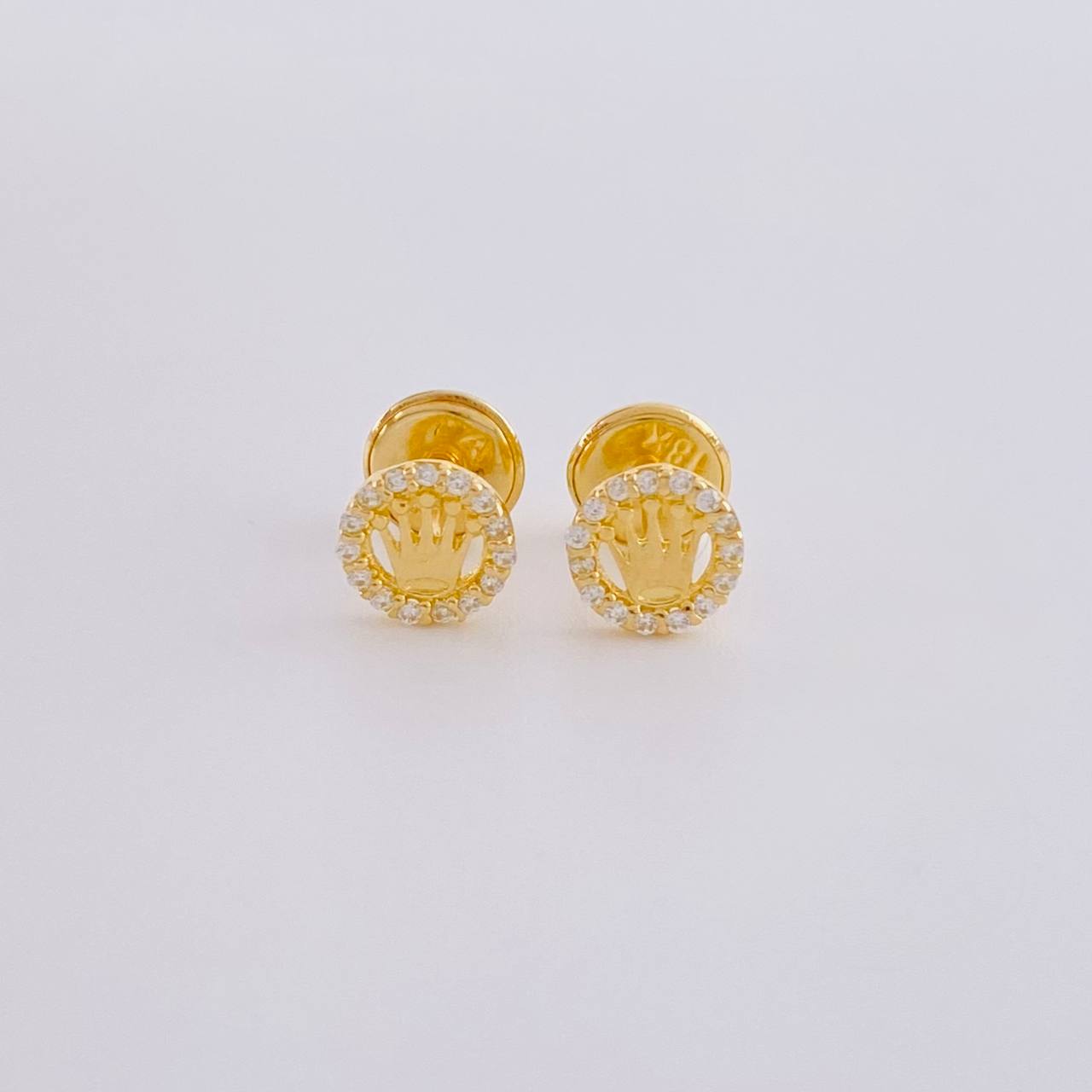Stud Earrings Corona Tupida 0.65 g / in / 5.55 mm Yellow Gold 18K