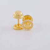 Stud Earrings Corona Tupida 0.65 g / in / 5.55 mm Yellow Gold 18K