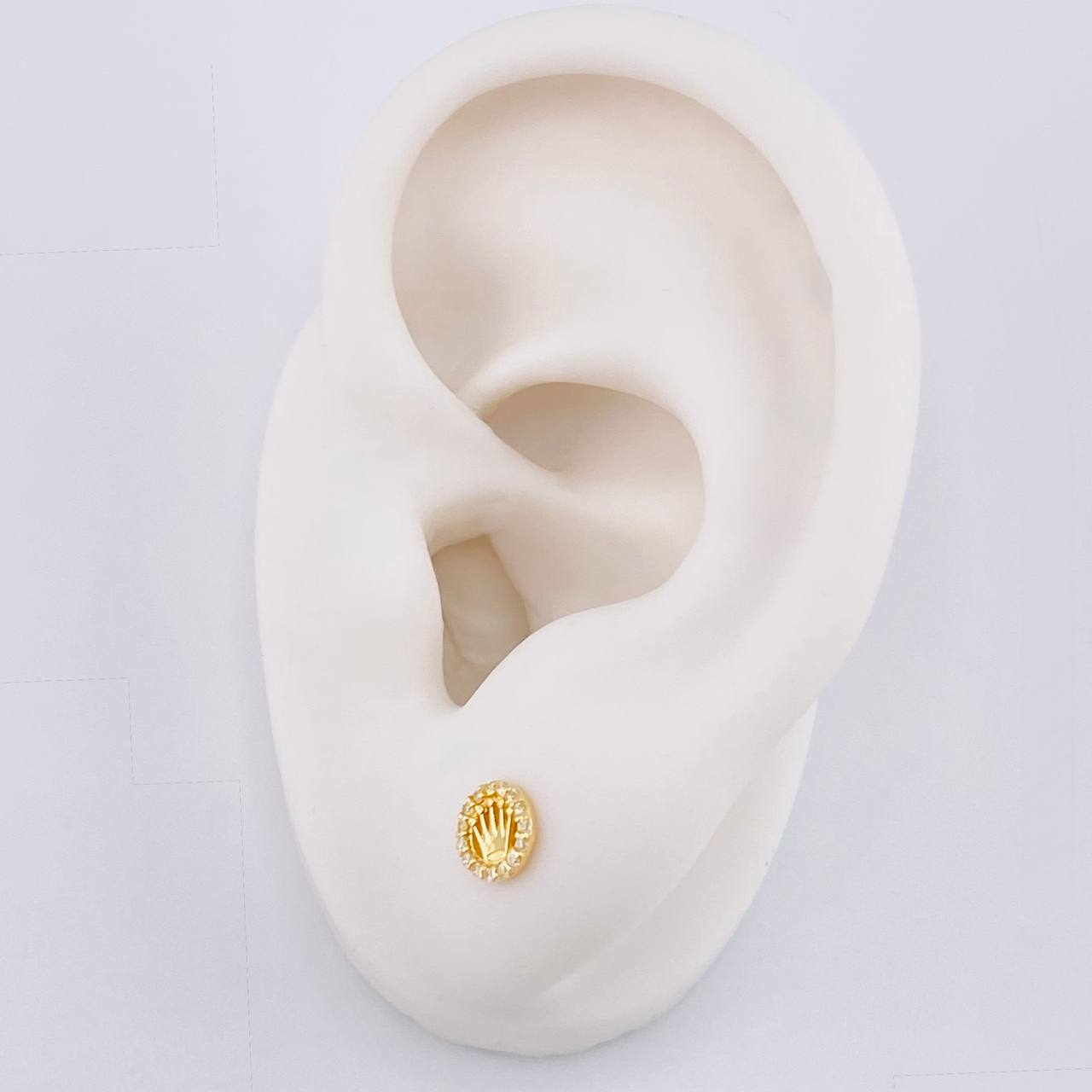 Stud Earrings Corona Tupida 0.65 g / in / 5.55 mm Yellow Gold 18K