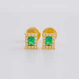 Topos Halo Rectángulo 0.75 g / in / 5.55 mm Oro Amarillo 18K