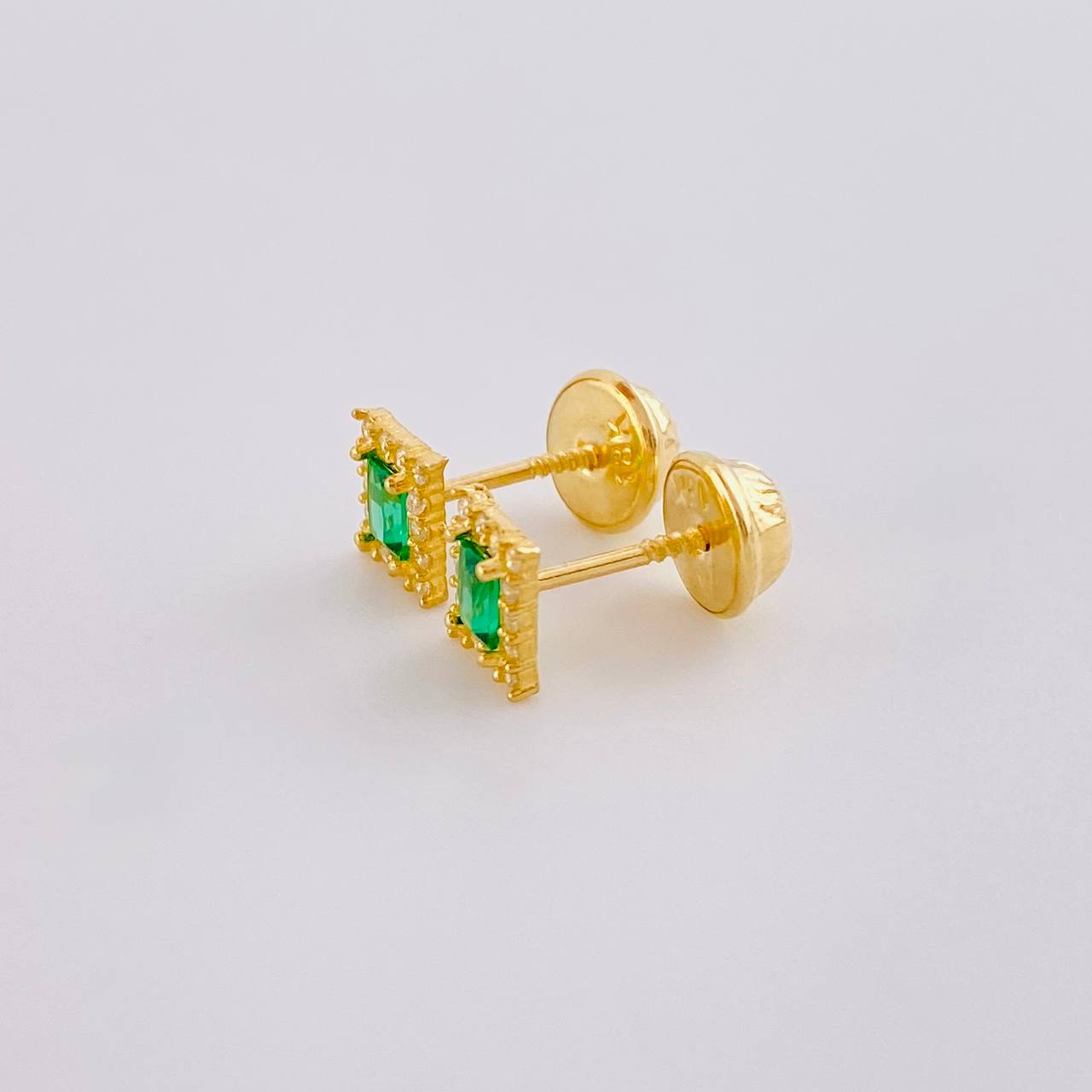 Topos Halo Rectángulo 0.75 g / in / 5.55 mm Oro Amarillo 18K