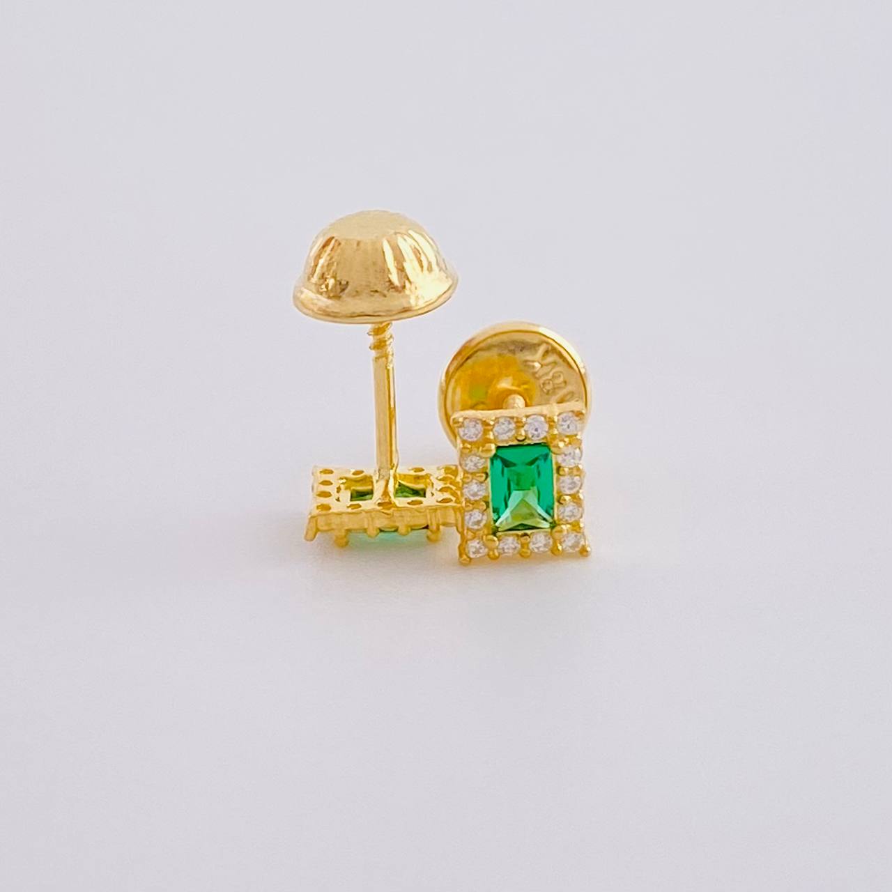 Topos Halo Rectángulo 0.75 g / in / 5.55 mm Oro Amarillo 18K
