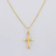 Set Cadena Veneciana + Dije Cruz Lisa Puntas Planas / 1.2 g / 19 3/4 in Oro Amarillo 18K
