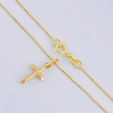Set Cadena Veneciana + Dije Cruz Lisa Puntas Planas / 1.2 g / 19 3/4 in Oro Amarillo 18K