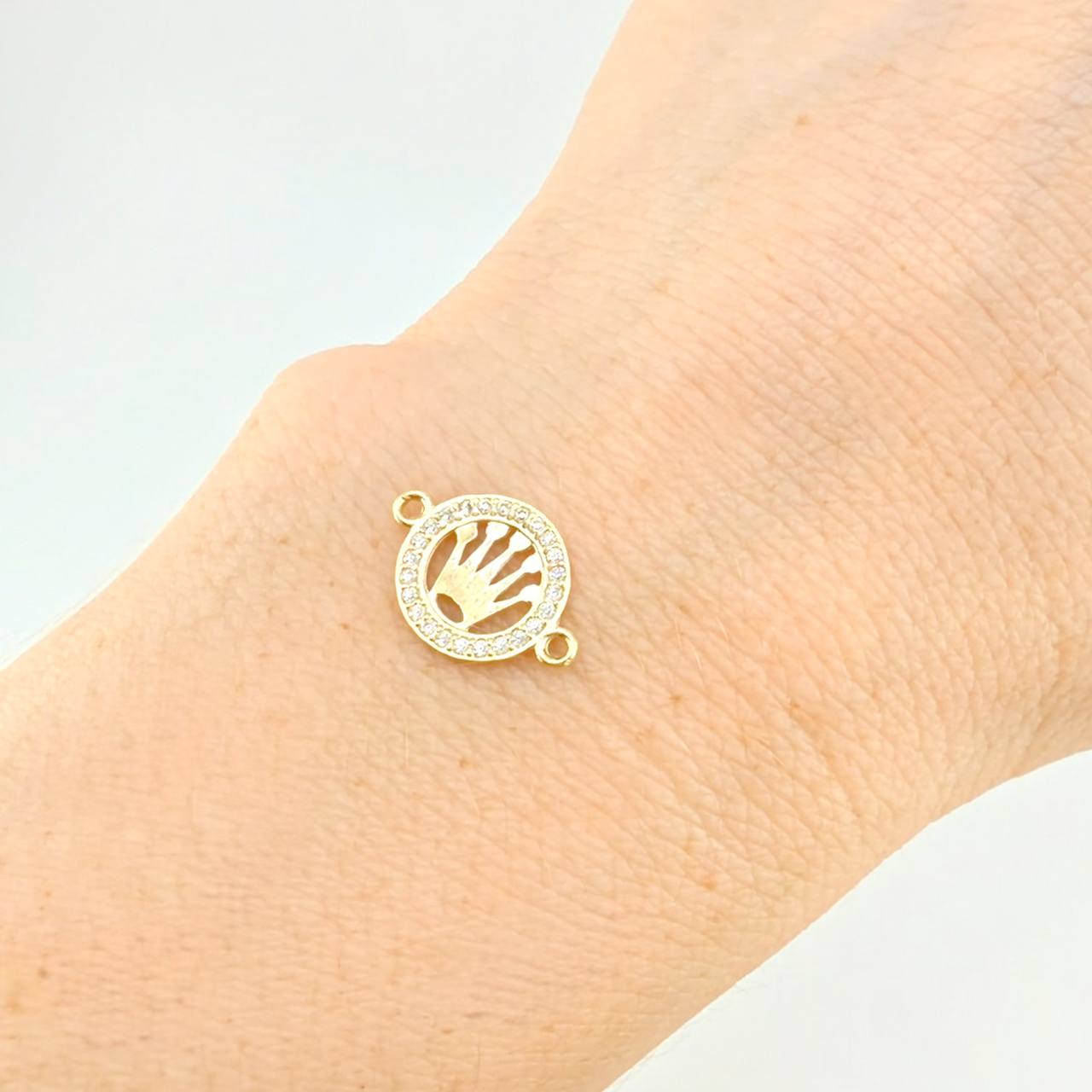 Herraje Circulo Corona 0.75 g / 1/2 in Oro Amarillo 18K