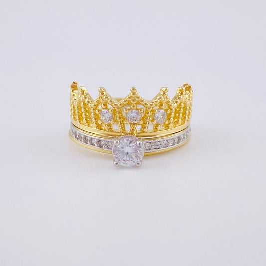 Anillo Solitario Corona 4.4 g / T4 Oro Amarillo 18K