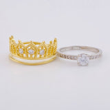 Anillo Solitario Corona 4.4 g / T4 Oro Amarillo 18K