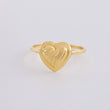 Linear Heart Ring 1.1 g / T7 18K Yellow Gold