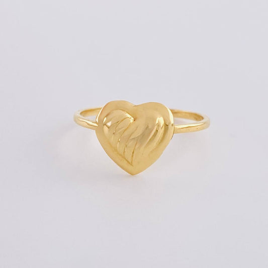 Anillo Corazón Sobresalto Lineal 1.1 g / T7 Oro Amarillo 18K