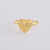 Anillo Corazón Sobresalto Lineal 1.25 g / T7 Oro Amarillo 18K
