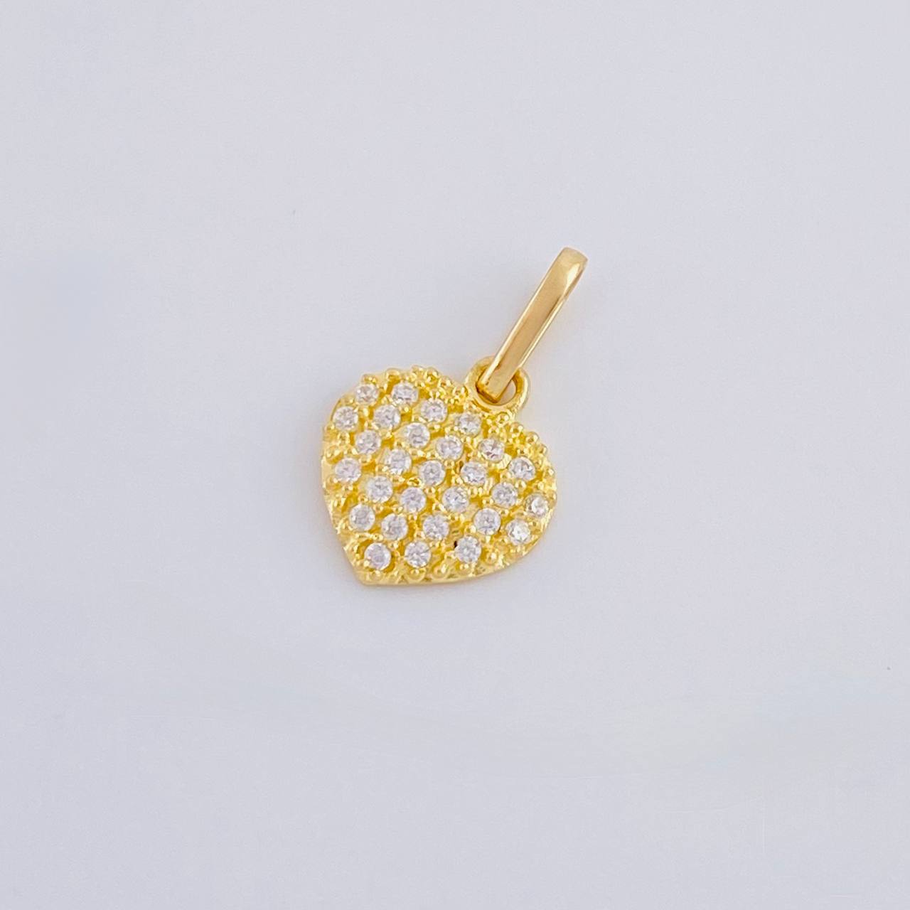 Dije Corazón Tupido 0.7 g / 1/2 in Oro Amarillo 18K
