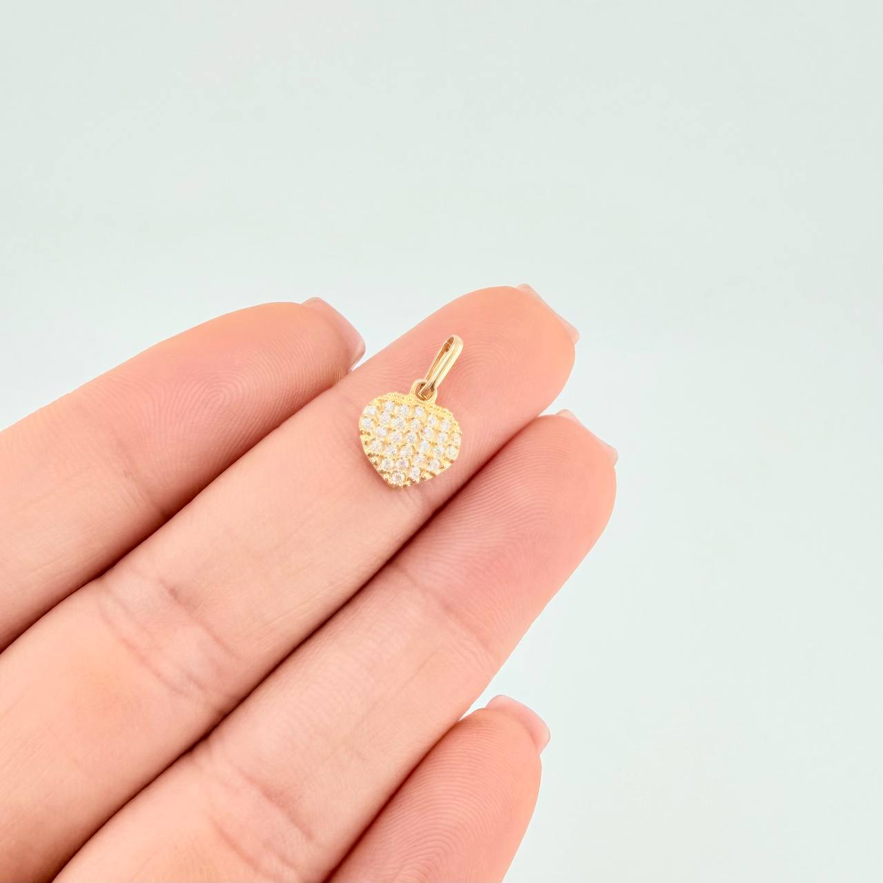 Dije Corazón Tupido 0.7 g / 1/2 in Oro Amarillo 18K