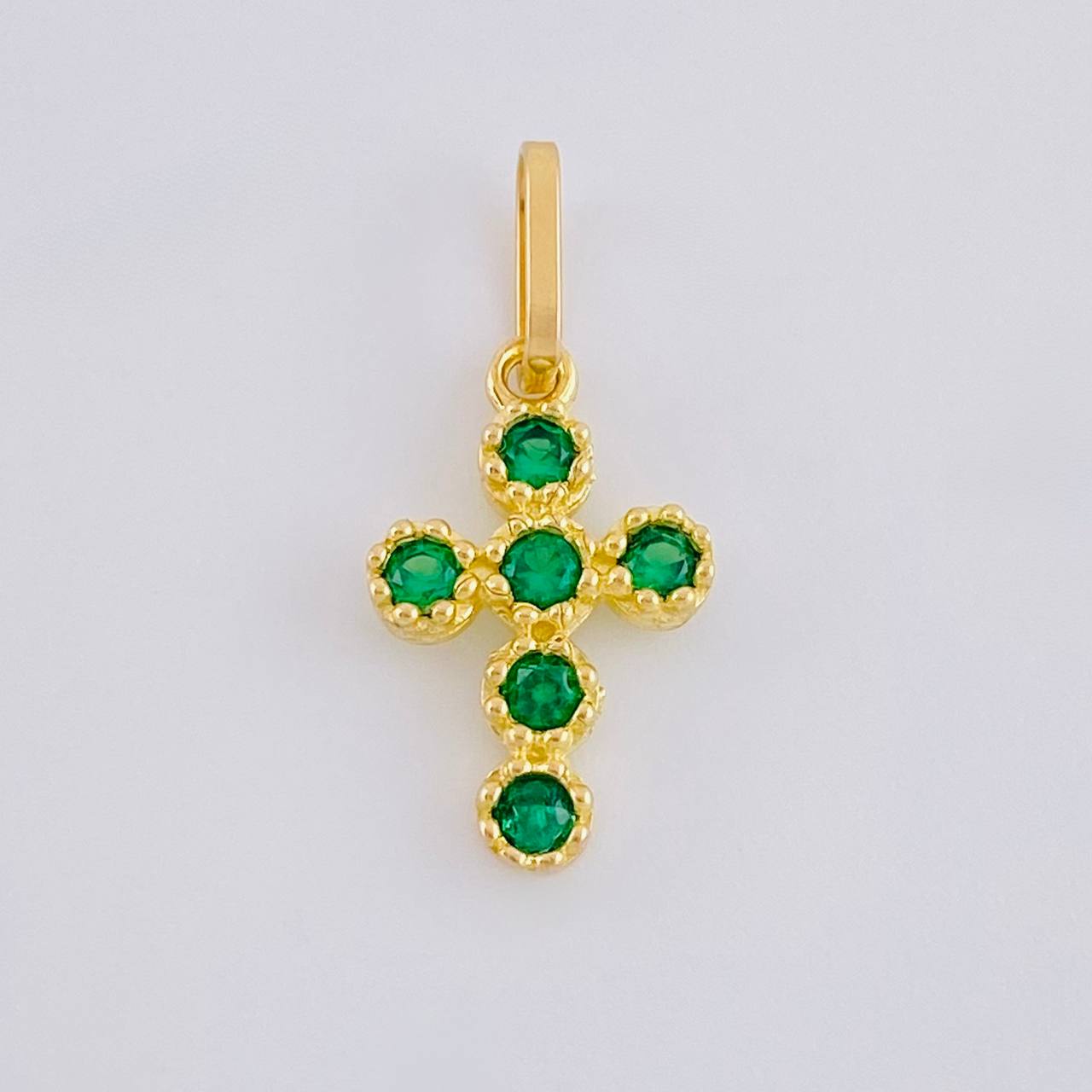 Pendant Dense Cross 0.65 g / 3/4 in Yellow Gold 18K