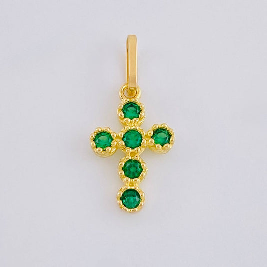 Dije Cruz Tupida 0.7 g / 3/4 in Oro Amarillo 18K