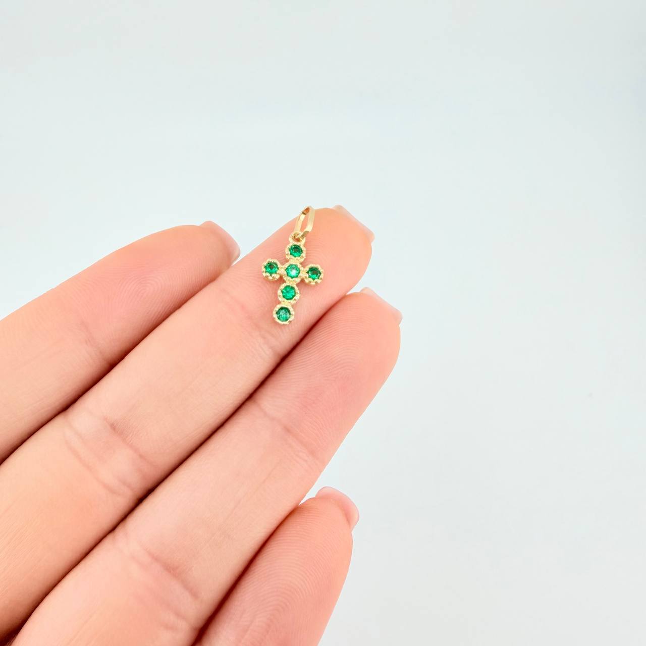 Pendant Dense Cross 0.65 g / 3/4 in Yellow Gold 18K