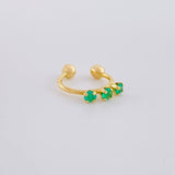 Piercing Green Crown Esmeraldas 18Pts 0.6 g / 1 in Oro Amarillo 18K