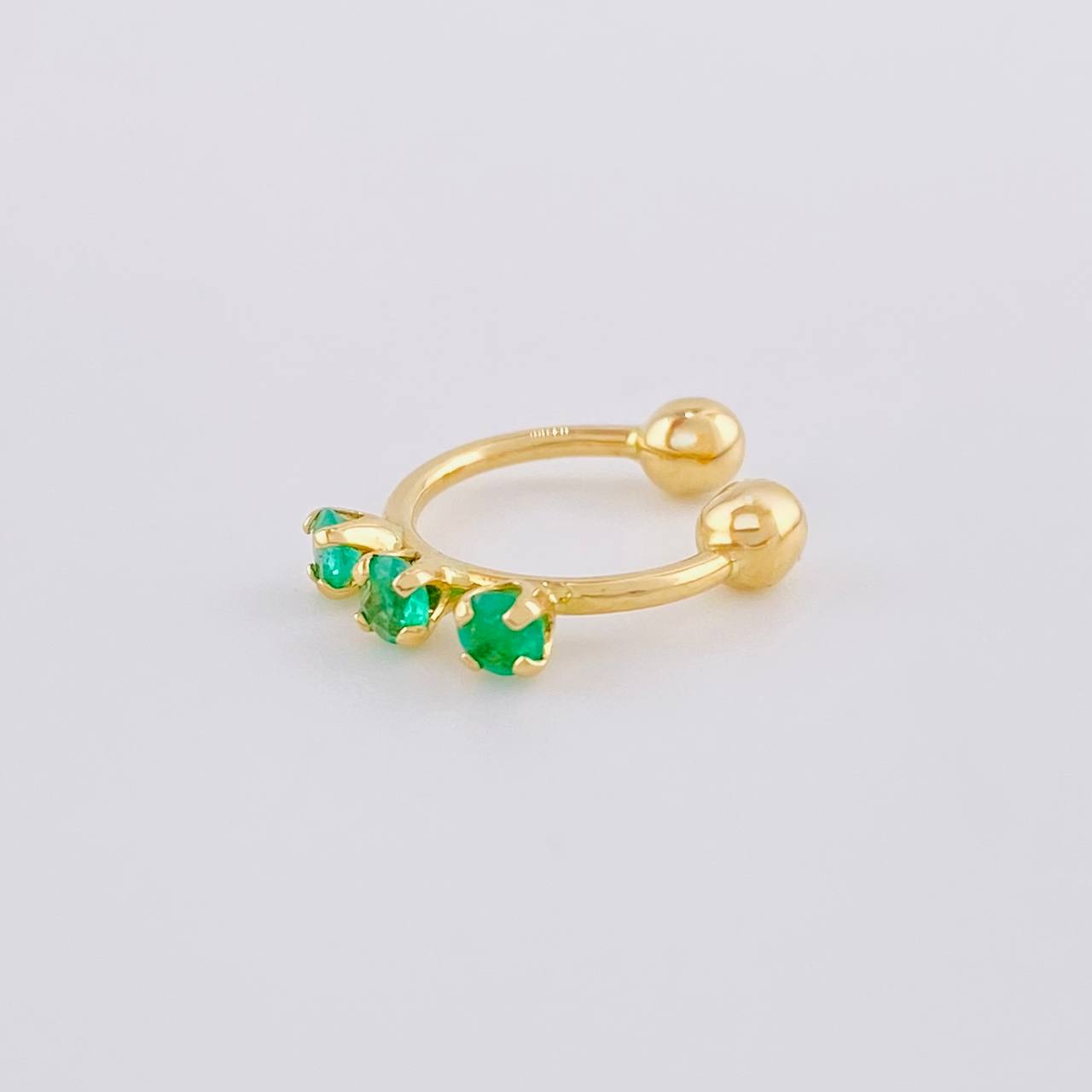 Piercing Green Crown Esmeraldas 18Pts 0.6 g / 1 in Oro Amarillo 18K