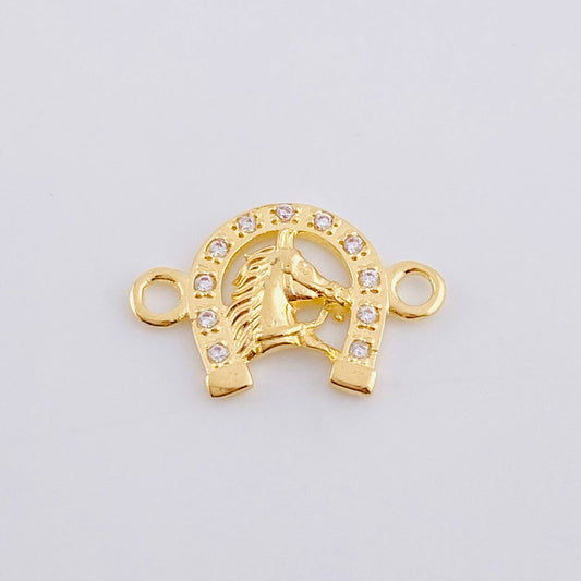 Herraje Herradura Cabeza De Caballo 0.95 g / 3/4 in Oro Amarillo 18K