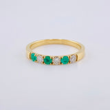 Anillo Churumbela Aura Esmeraldas 21Pts, Diamantades 21Pts 2.55 g / T7 3/4 Oro Amarillo 18K